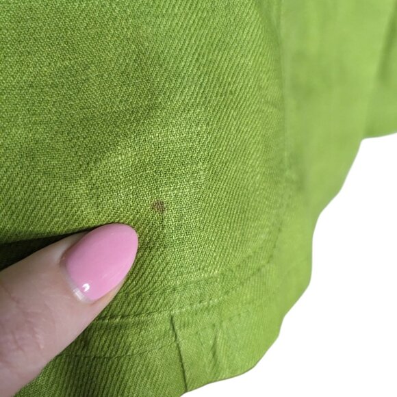 Lafayette 148 100% Linen Women's Size 4 Oversized Green Blazer Jacket Blouse - Picture 3 of 6